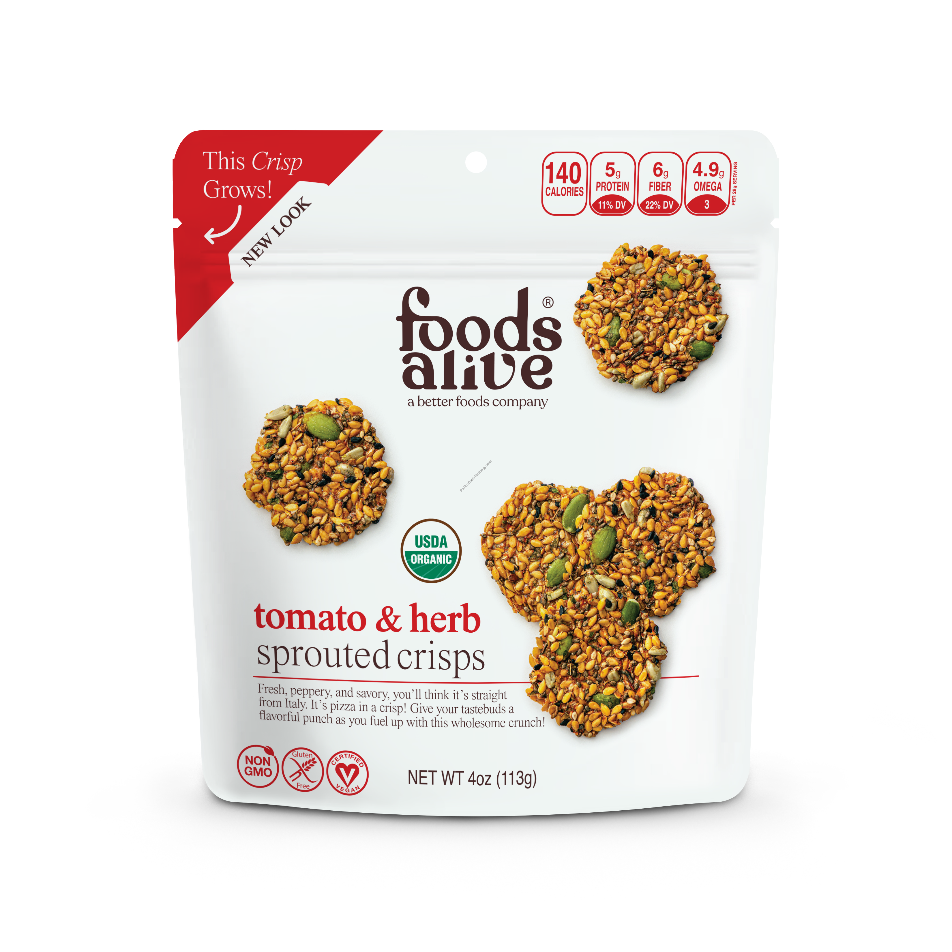 Product Image:&nbsp;Tomato & Herb Sprouted Crisps