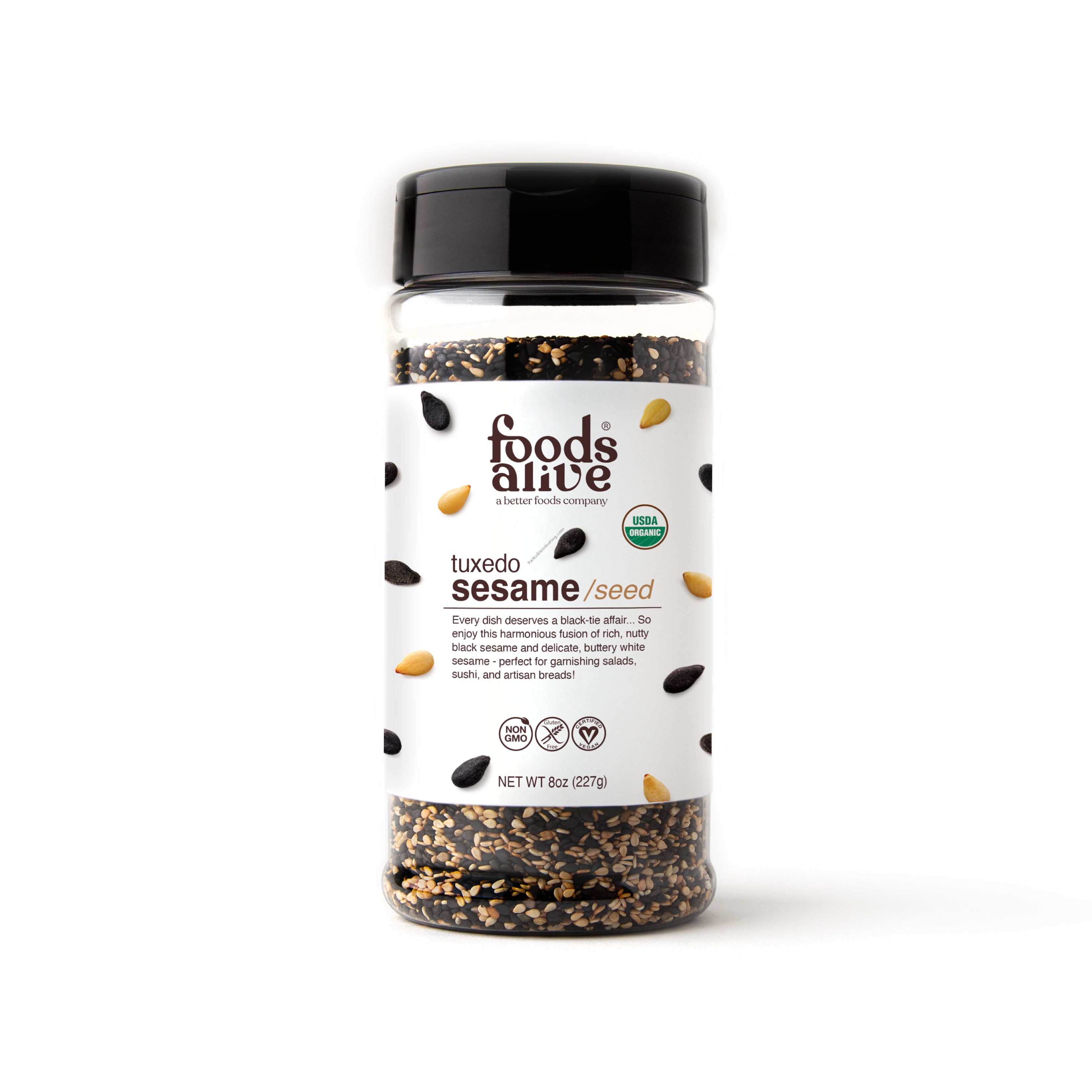 Product Image:&nbsp;Organic Tuxedo Sesame Seeds Shaker