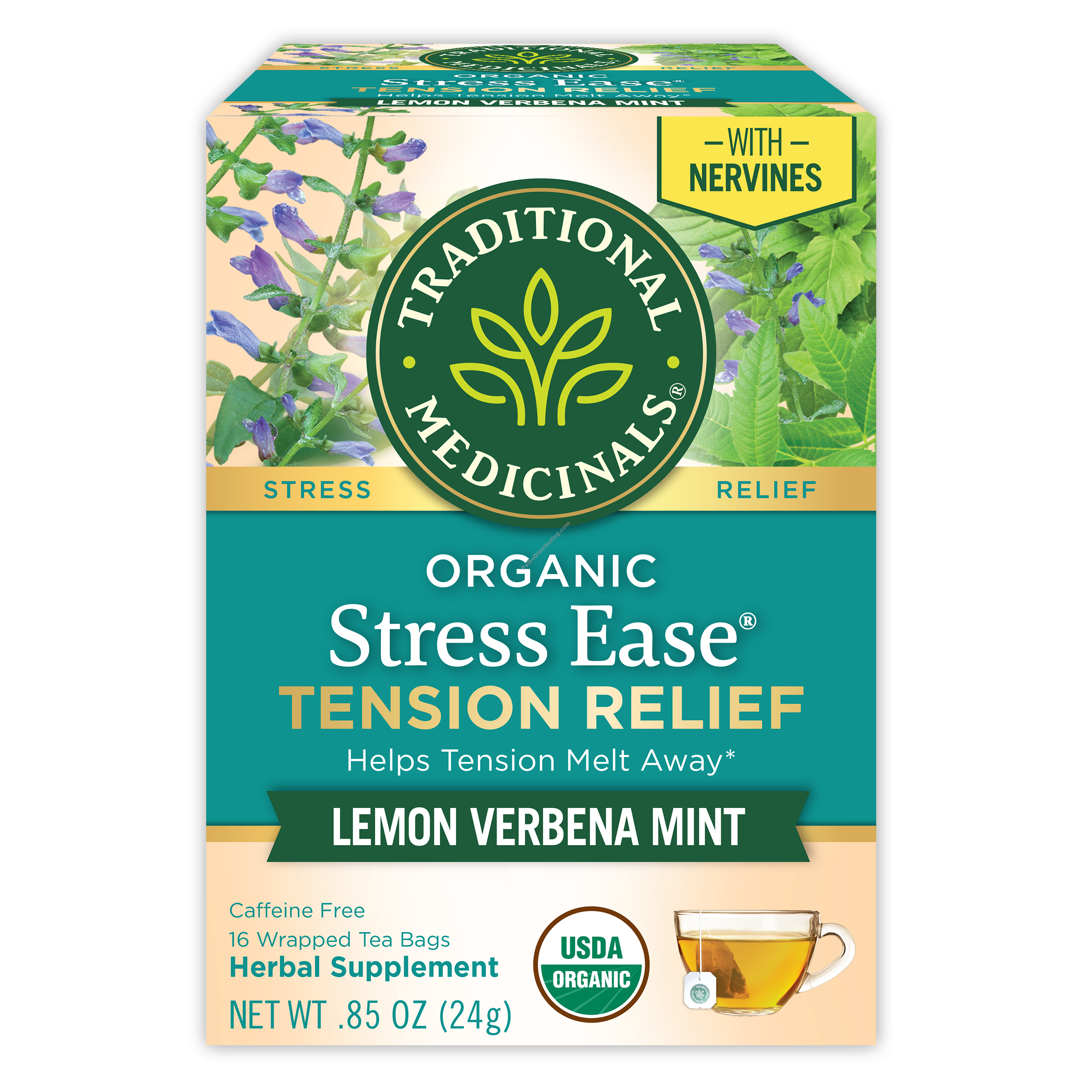 Product Image: Stress Ease Tension Lemon Verbena Mint Tea